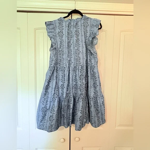 Time and Tru Blue Floral Ruffle Dress - Picture 2 of 6